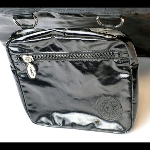 Fergie for Kipling Black Vinyl Tote/Attached Purse - Picture 5 of 9